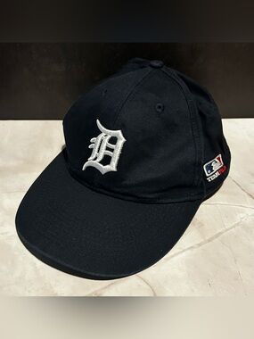 MLB Detroit Tigers Black Hat with White Embroidered D